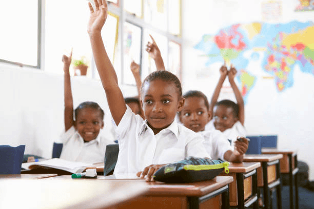 Grade R–7 learner participating confidently in a whole-class lesson at Asamaths Institute